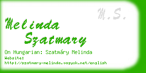 melinda szatmary business card