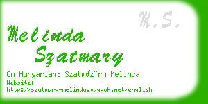 melinda szatmary business card